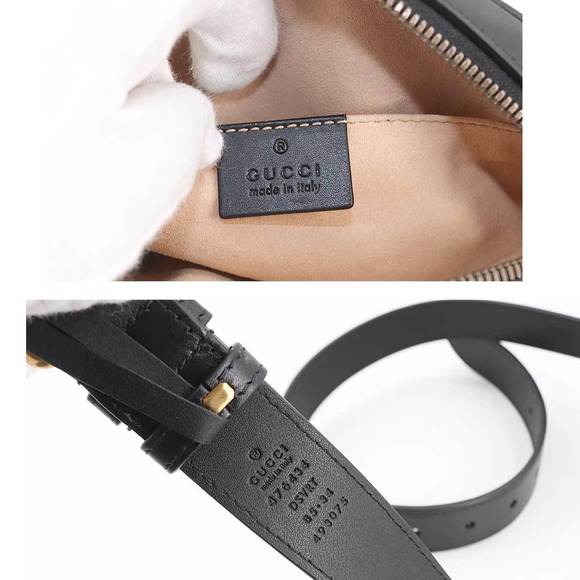 Gucci GUCCI GG Marmont Belt Bag Waist Pouch Leather Black 476434 - Picture 8 of 10